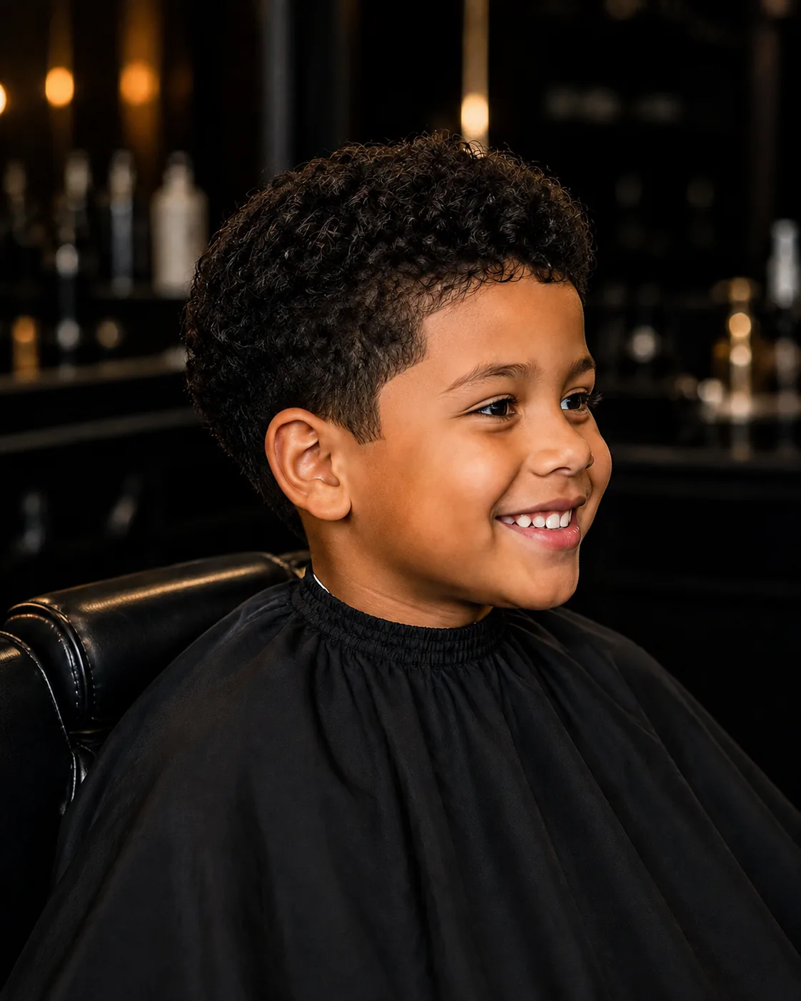 Illustrative kids curly crop style reference